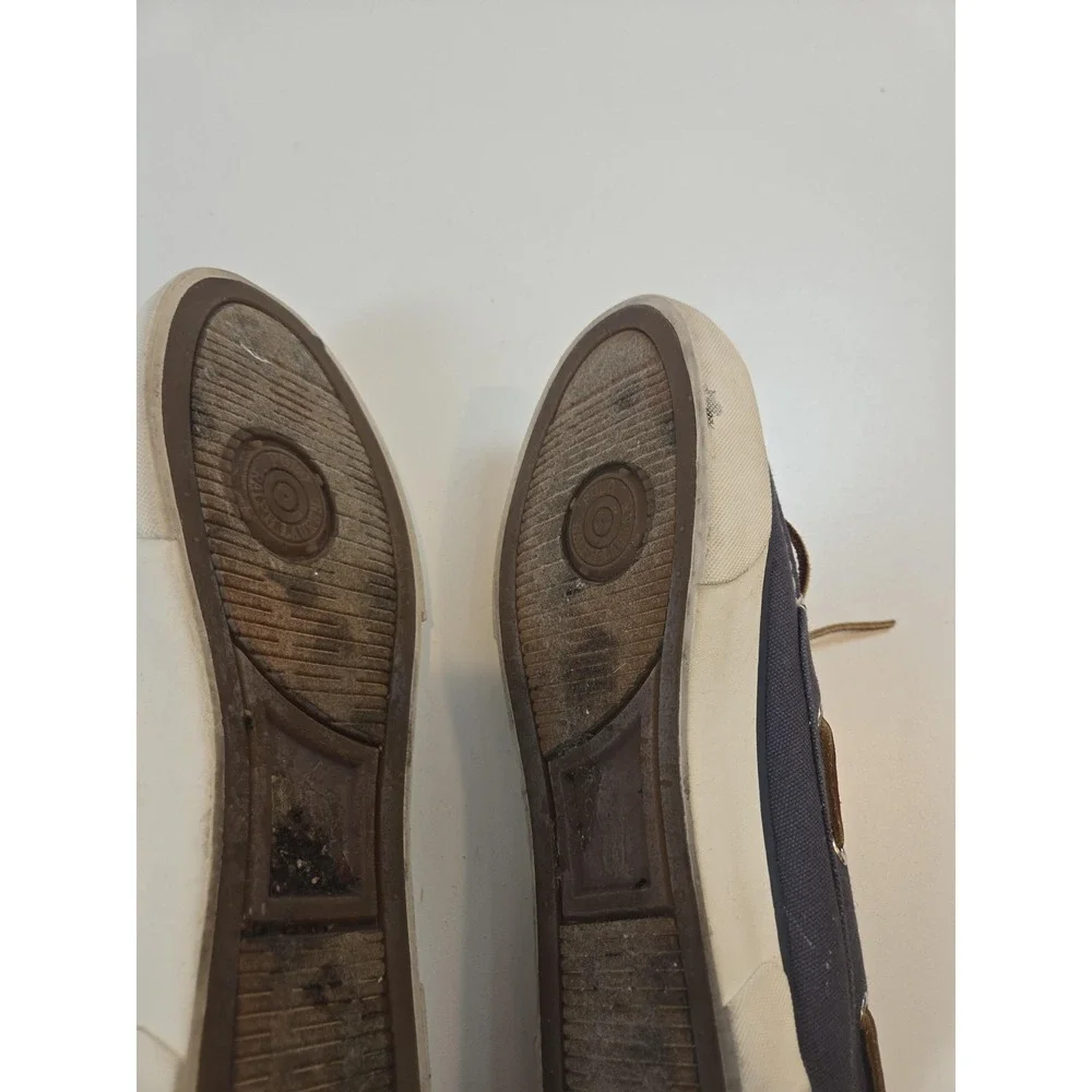 Polo by Ralph Lauren Mens Sander Sz 8.5 D Blue Canvas Slip On Loafer Boat Shoes